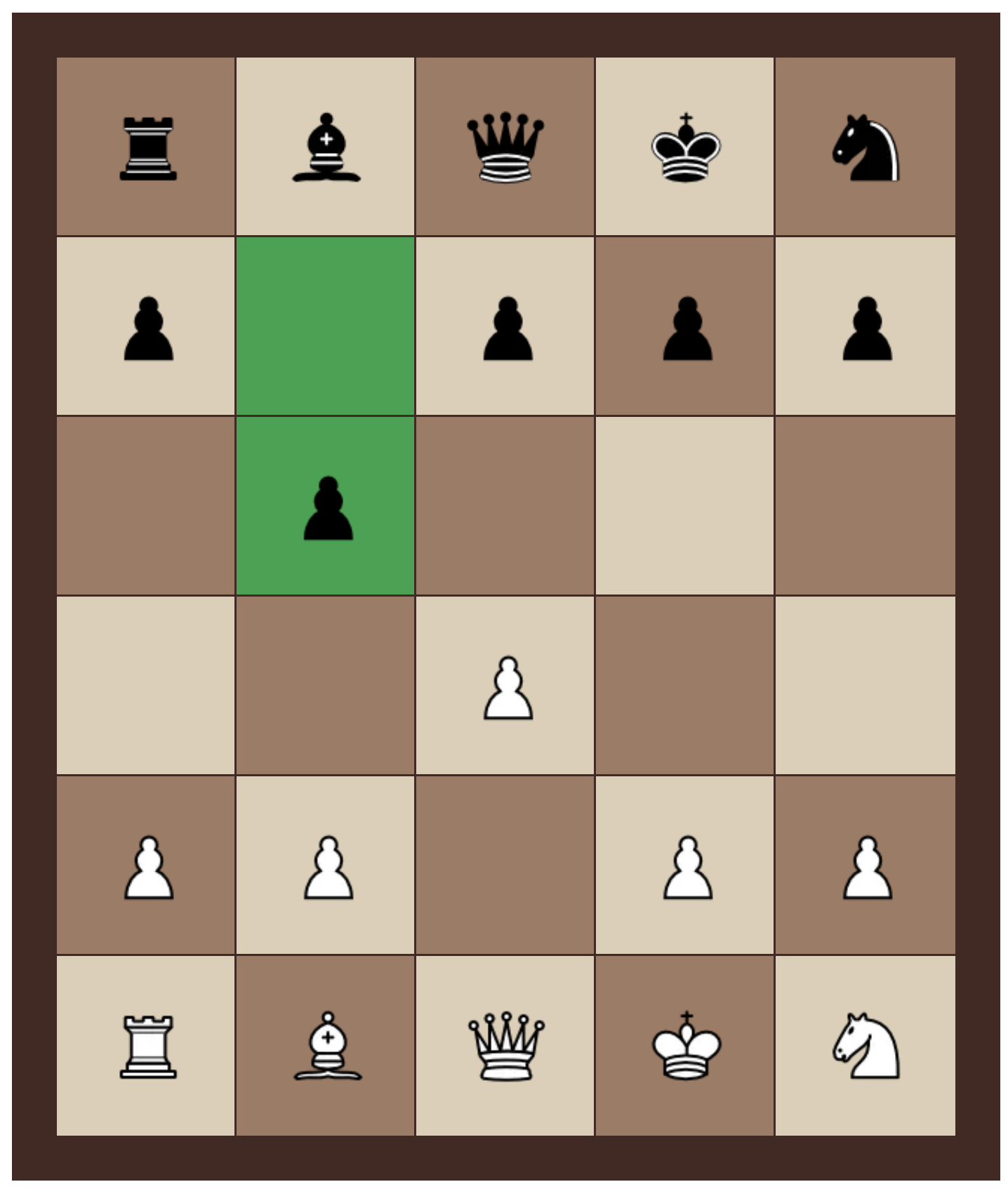Mini Chess Game Interface - Showing a compact chess board with pieces